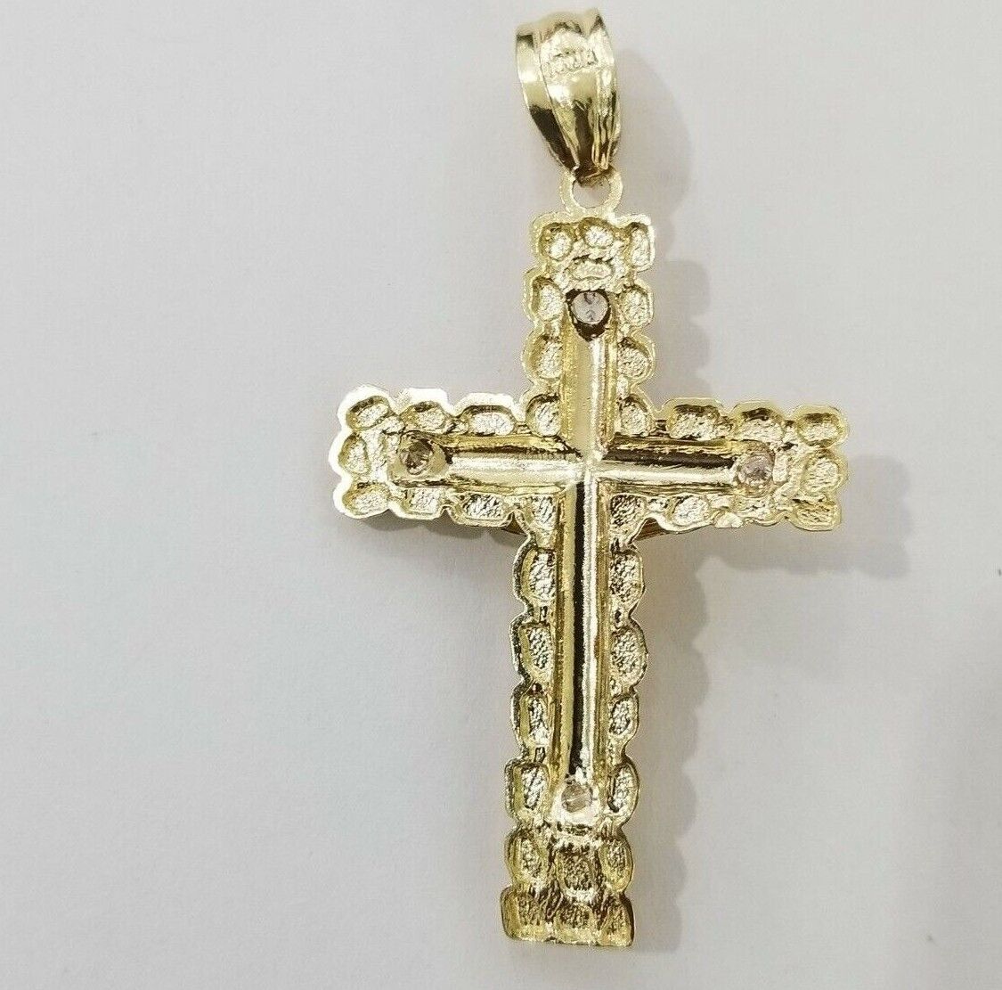 10k Yellow Gold Link Chain Pendant 5mm 18"-28" Miami Cuban Necklace Cross Charm