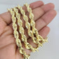 10k Rope Chain Necklace 6mm Solid link Diamond Cut 24" Men Women Yellow Gold