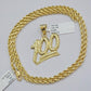 10k Yellow Gold Rope Chain 100 Charm Pendant Set 22 Inch 3mm Necklace REAL SALE
