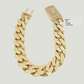 10k Yellow Gold Monaco Style Bracelet 7.5 Inches 13mm Real 10kt CZ Lock For SALE