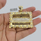 10k Gold Franco Chain Nugget Last Supper Charm Pendant 5mm 20-26 Inches Necklace