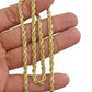 Real 14k Gold Rope Chain Necklace 4mm 18 - 26 Inch Diamond cuts 10kt  Men Women