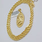 10k Gold Rope Chain Jesus Head Charm Pendant Set 22" Inch 3mm Necklace REAL SALE
