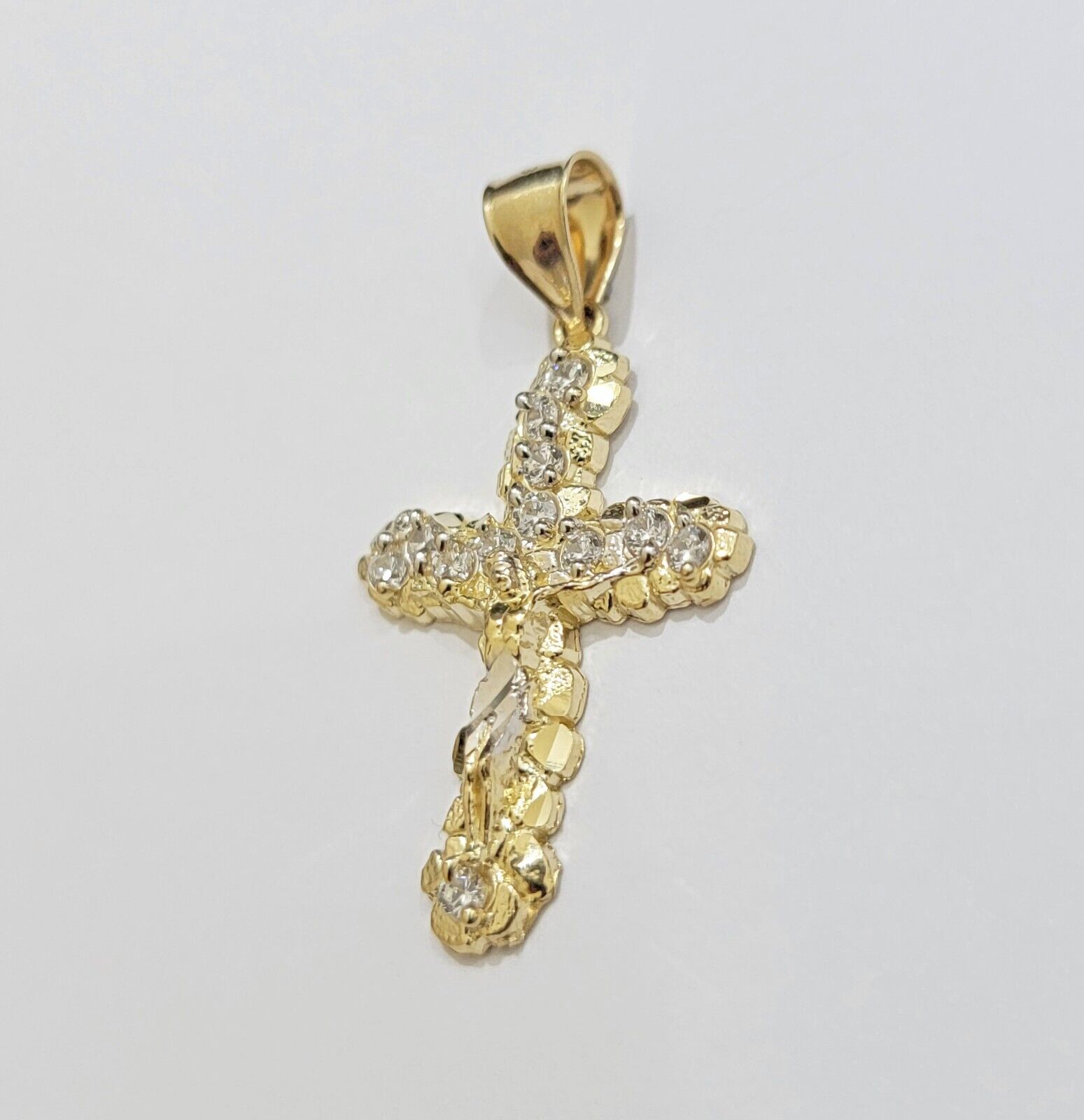 Real 10k Gold Rope Chain Cross Charm Pendant SET 3mm 18-28