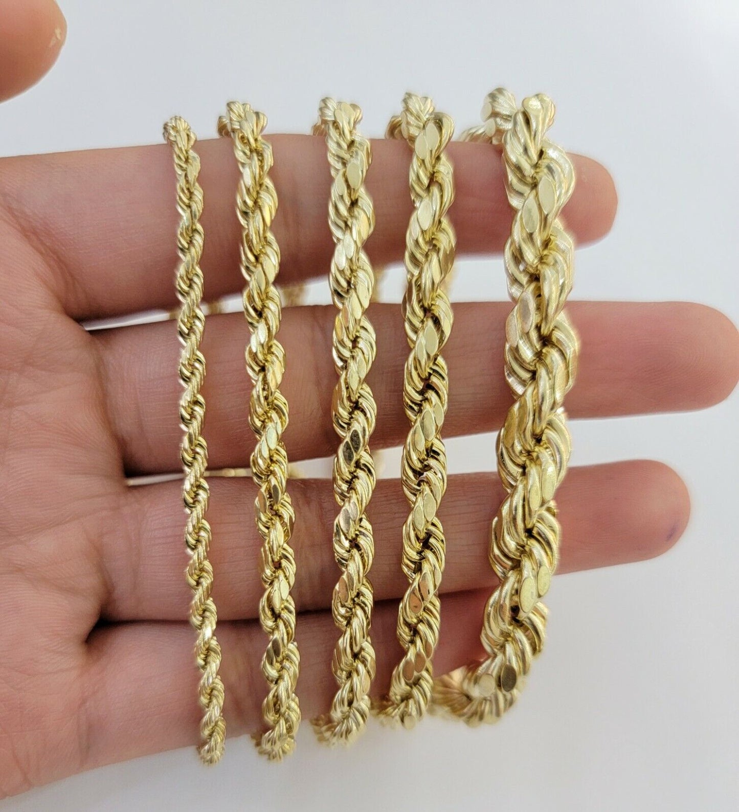 10k Yellow Gold Rope Bracelet 9" Inches Men Women 8mm REAL 10 KT CUSTOM LISTING