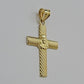 10k Yellow Gold Rope Chain Jesus Cross Charm Pendant Set 18-28'' Inches Necklace