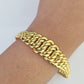 REAL 14k Gold Princesa Bracelet Flat Byzantine Link 7mm Women 7 Inch 14kT