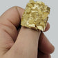 SOLID 10k Yellow Gold Nugget Ring Casual Men's Band Square New Style REAL SALE