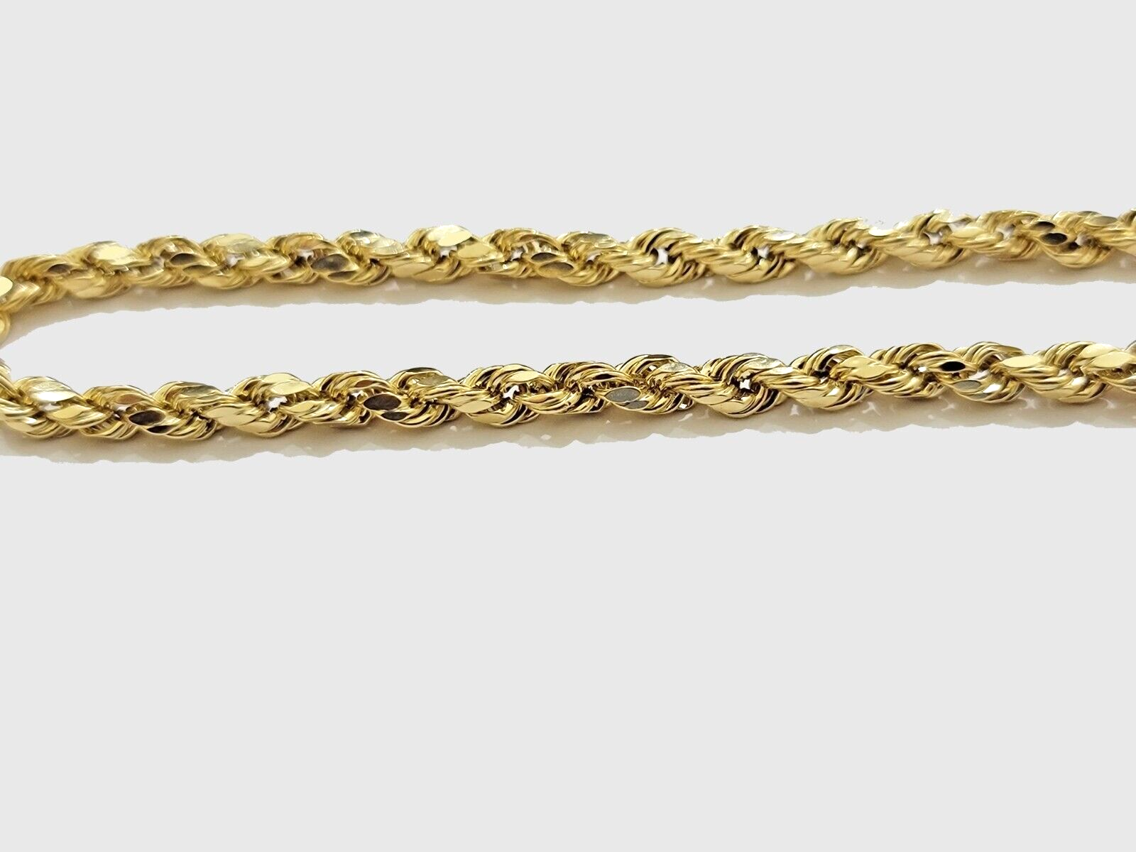 Real 14k Yellow Gold Rope Bracelet 4mm 8 Inch Lobster Clasp Brand New 14 KT SALE