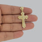 10k Yellow Gold Franco Chain Jesus Cross Charm Pendant 2mm 16-24 Inches Necklace