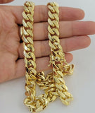 11mm Miami Cuban Link Chain Necklace 10k Yellow Gold 24" 26 Inch Mens SOLID 10kt