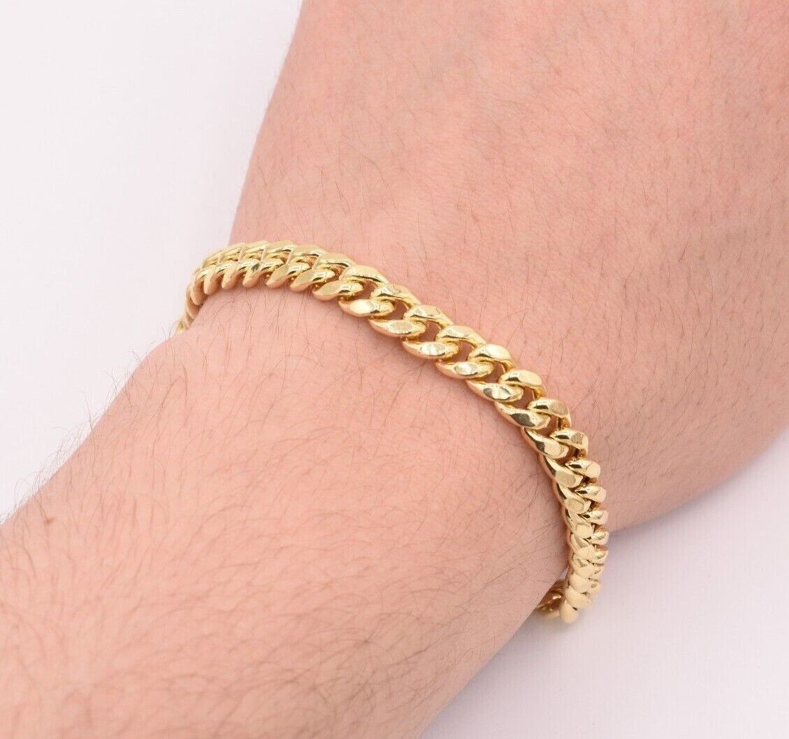 14k Bracelet Miami Cuban Link 7mm 7.5