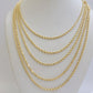 Real 18k Yellow Gold Rope chain necklace 2mm 16-24 Inch Men women SOLID HEAVY