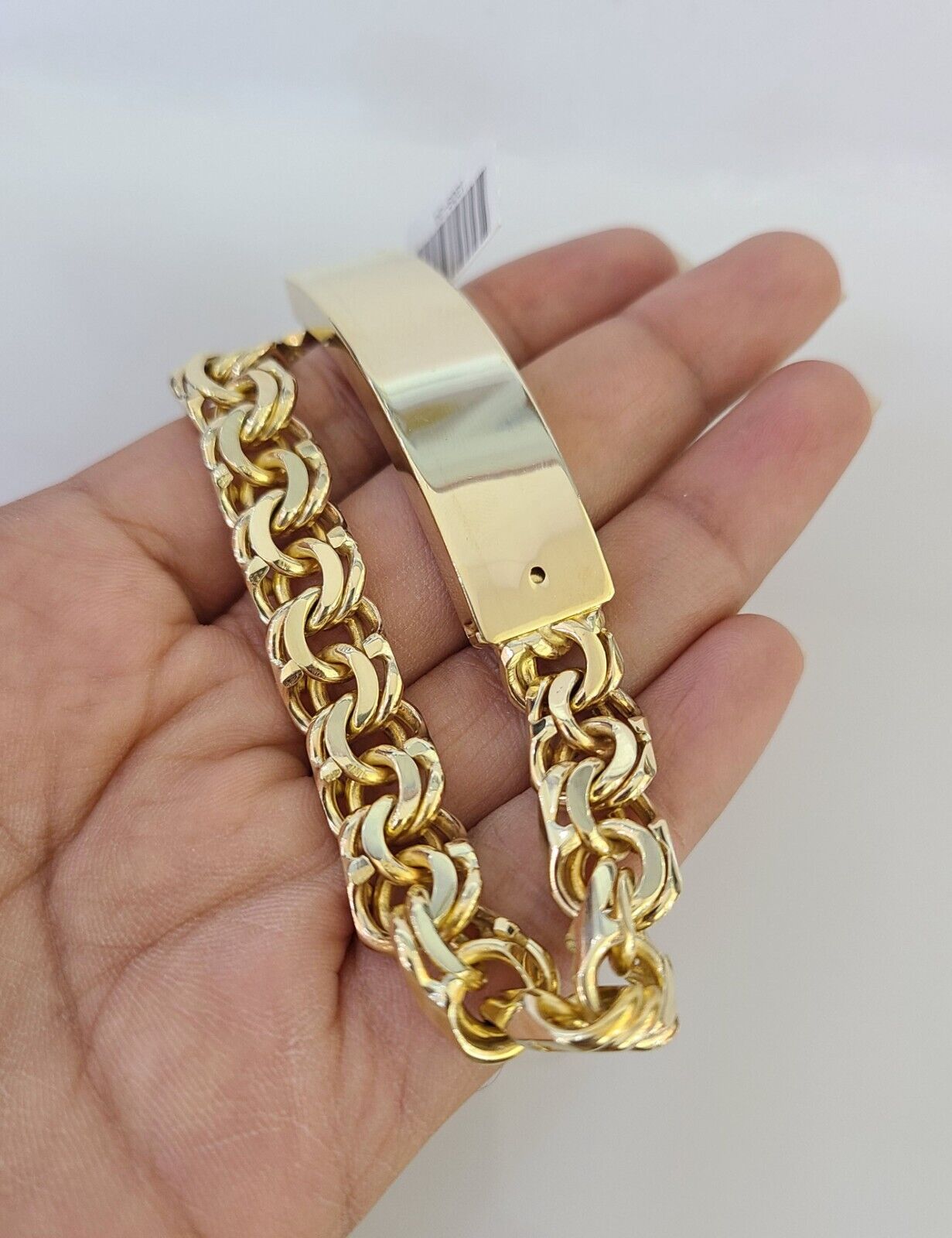 Real Solid 10kt Gold Chino ID Bracelet Name Plate 10mm 8'' Inch 10k SALE NEW