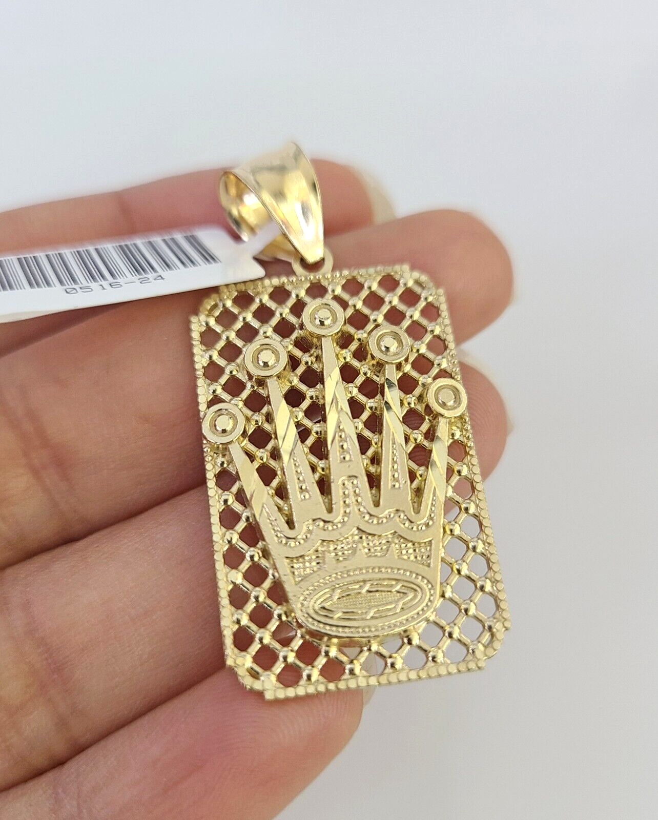 10k Crown Charm Pendant Mens Womens REAL 10Kt Yellow Gold Genuine