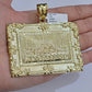 Real 10k Gold Pendant Charm Last Supper Square Jesus 10kt Yellow 1.5-3 Inch SALE