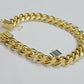 14k Yellow Gold Bracelet Mens Miami Cuban Link 13mm 8.5 Inch Box Clasp REAL