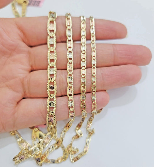 REAL 14k Trio Gold Necklace chain Ladies 3mm 3.5mm 5mm 18"-24" Women