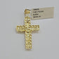 10kt Gold Milano Rope Chain Cross Charm Pendant Set 18-24 Inch 3mm Necklace REAL