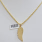 10k Gold Rope Chain Angel Wing Charm Pendant Set 18-28'' Inch 3mm Necklace REAL