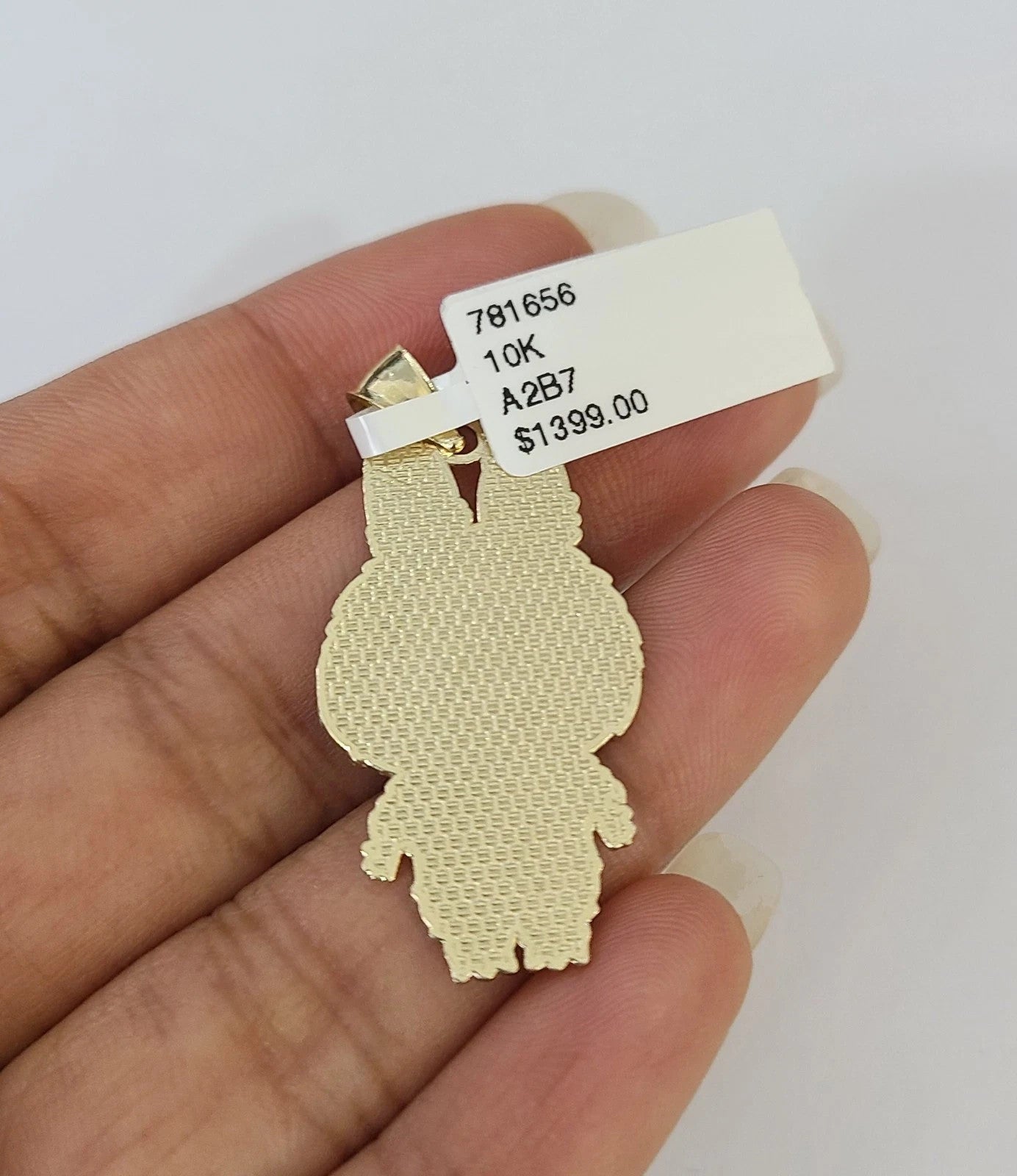 10k Cartoon Monster Charm Pendant Men Women 10kt Real Yellow Gold