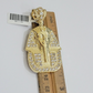 Real 10kt Pharoah Charm Pendant CZ 10k Yellow Gold For Chain Necklace 2.2'' SALE