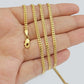 SOLID 18k Gold Miami Cuban Chain Necklace 2.5mm 3.5mm 4mm 18-26 Inches Men Women