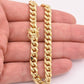 14k Bracelet Miami Cuban Link 7mm 7.5" Inch Real 14kt Yellow Gold Men Women