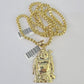 Real 10k Gold Byzantine Necklace Laughing Buddha Charm SET Chain 18"-30" 3mm