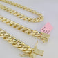 Real 14k Mens Chain Miami Cuban Link Necklace 22" 9mm 14KT Gold Sale, HOLLOW