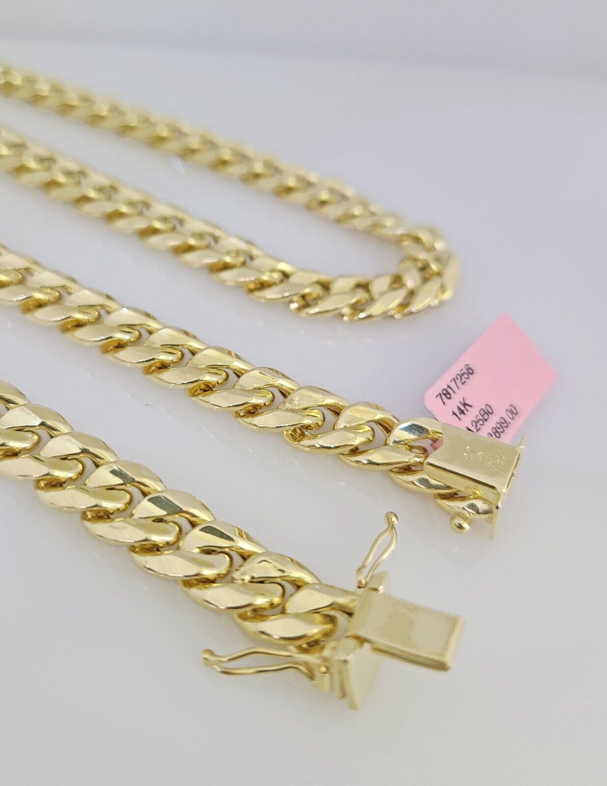 Real 14k Mens Chain Miami Cuban Link Necklace 22" 9mm 14KT Gold Sale, HOLLOW