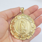 Jesus Virgin Mary Charm Pendant Real 10k Yellow Gold For 10kt Chain Necklace New