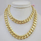 Real 14k Mens Chain Miami Cuban Link Necklace 22" 9mm 14KT Gold Sale, HOLLOW