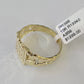 10k Nugget Ring Cuban Yellow Gold Women Men Real Genuine 10Kt