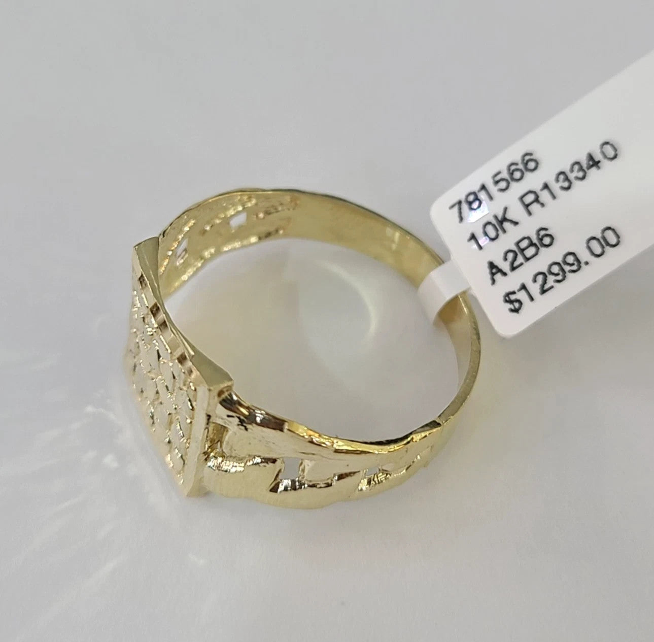 10k Nugget Ring Cuban Yellow Gold Women Men Real Genuine 10Kt