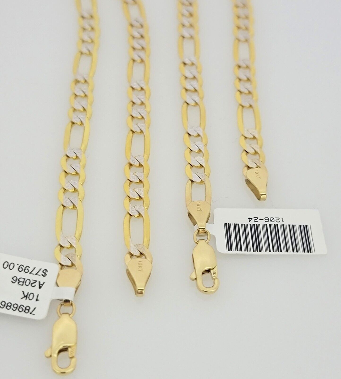 Real 10k Solid Gold Chain Figaro Link Necklace 5.5mm Men Women 18-30 Inches 10kt