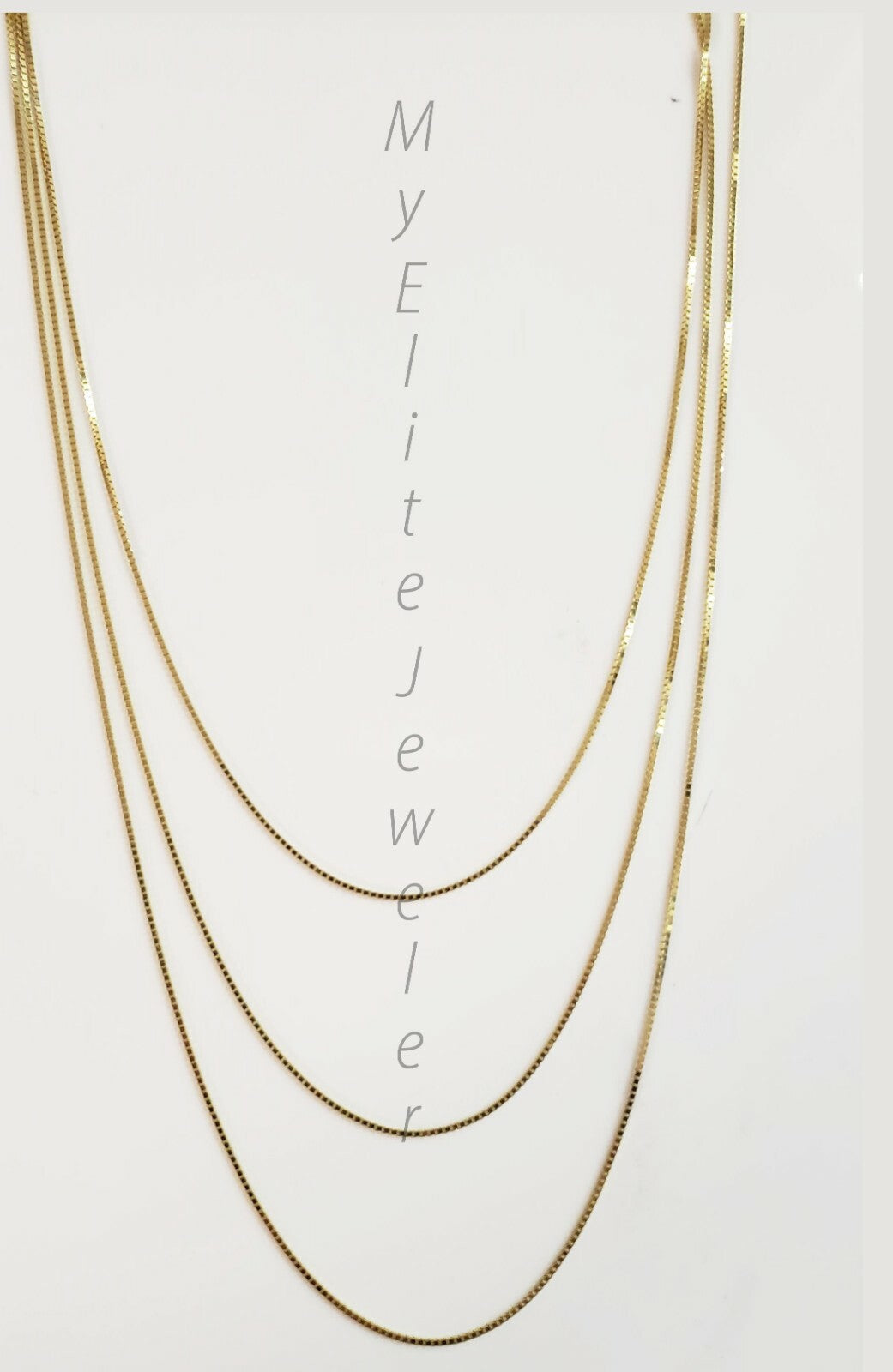 310k Solid Yellow Gold Box Link Necklace Pendant Chain Men Women 16" - 24" .8mm