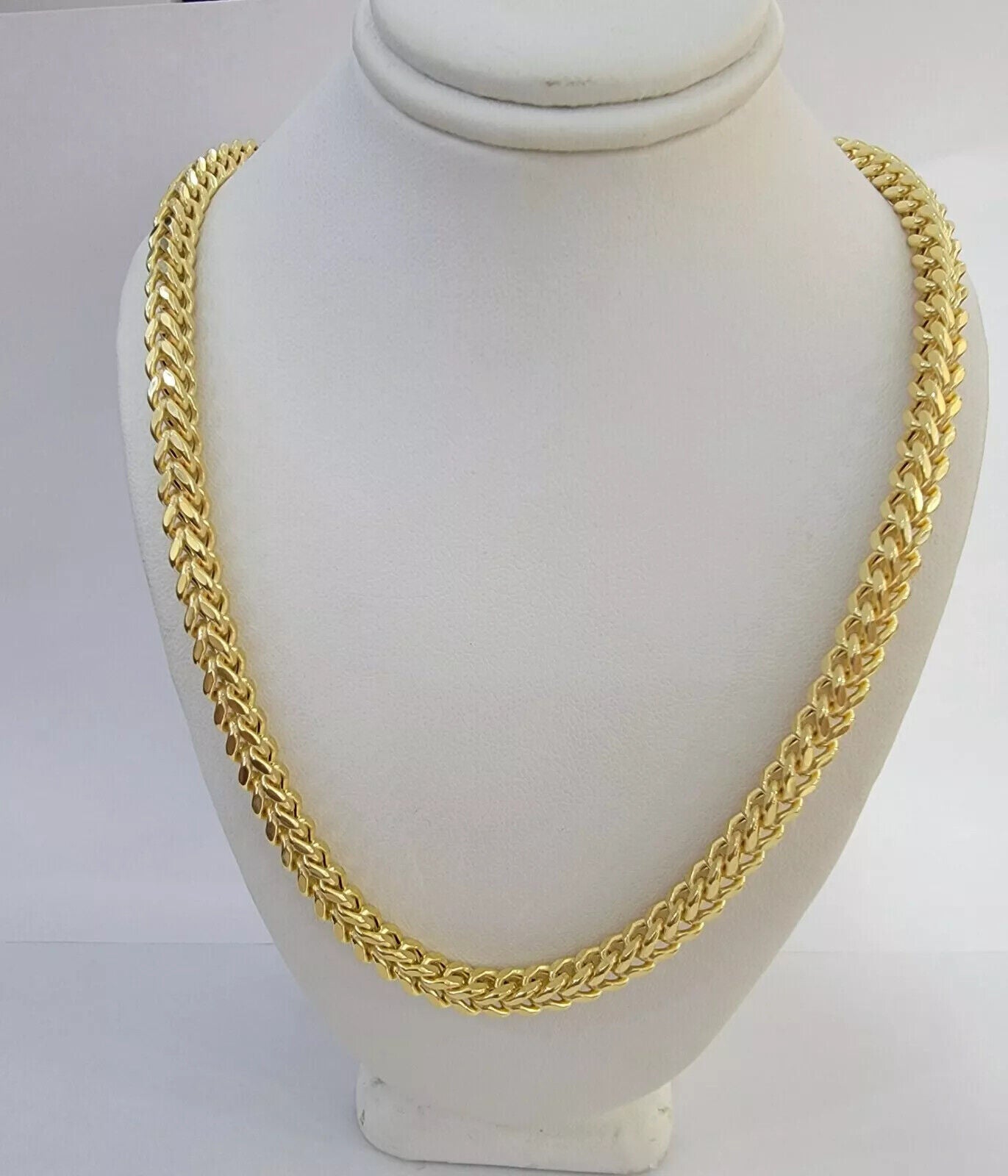 Real 10k Gold Franco Necklace Box Chain 22" & 24" Inch 6mm 10kt Yellow Gold SALE