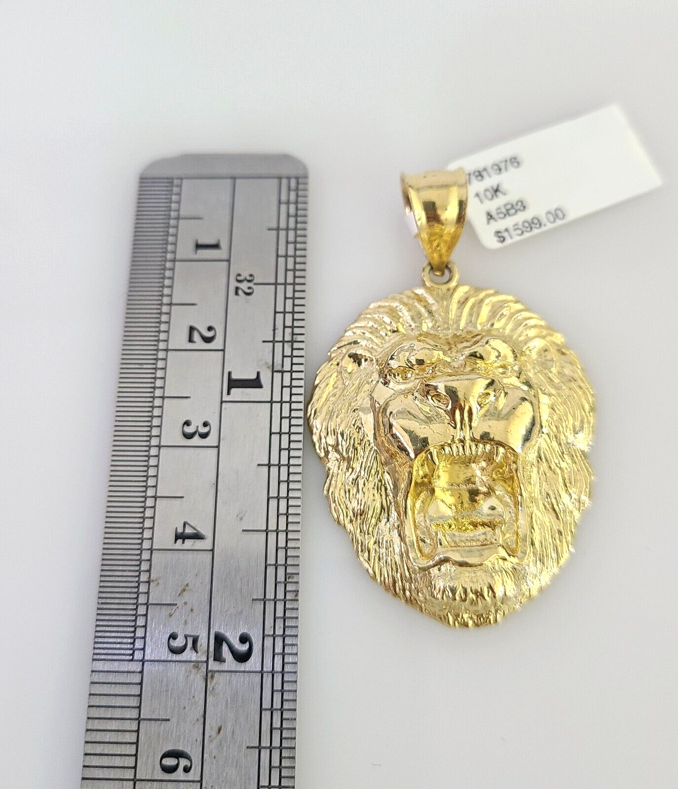 10k Roaring Lion Charm Pendant Mens REAL 10Kt Lion Head Yellow Gold