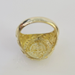 10k Men's Centenario Ring 50 Pesos 1947 Mexico 10kt Yellow Gold Casual Regular