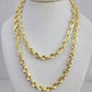 10k Rope Chain Necklace 6mm Solid link Diamond Cut 26" Men Women Yellow Gold