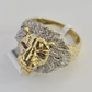 Real 10k Diamond Ring Roaring Lion Men 10kt Yellow Gold Casual Ring Size 6 7 8 9 10 11 & 12
