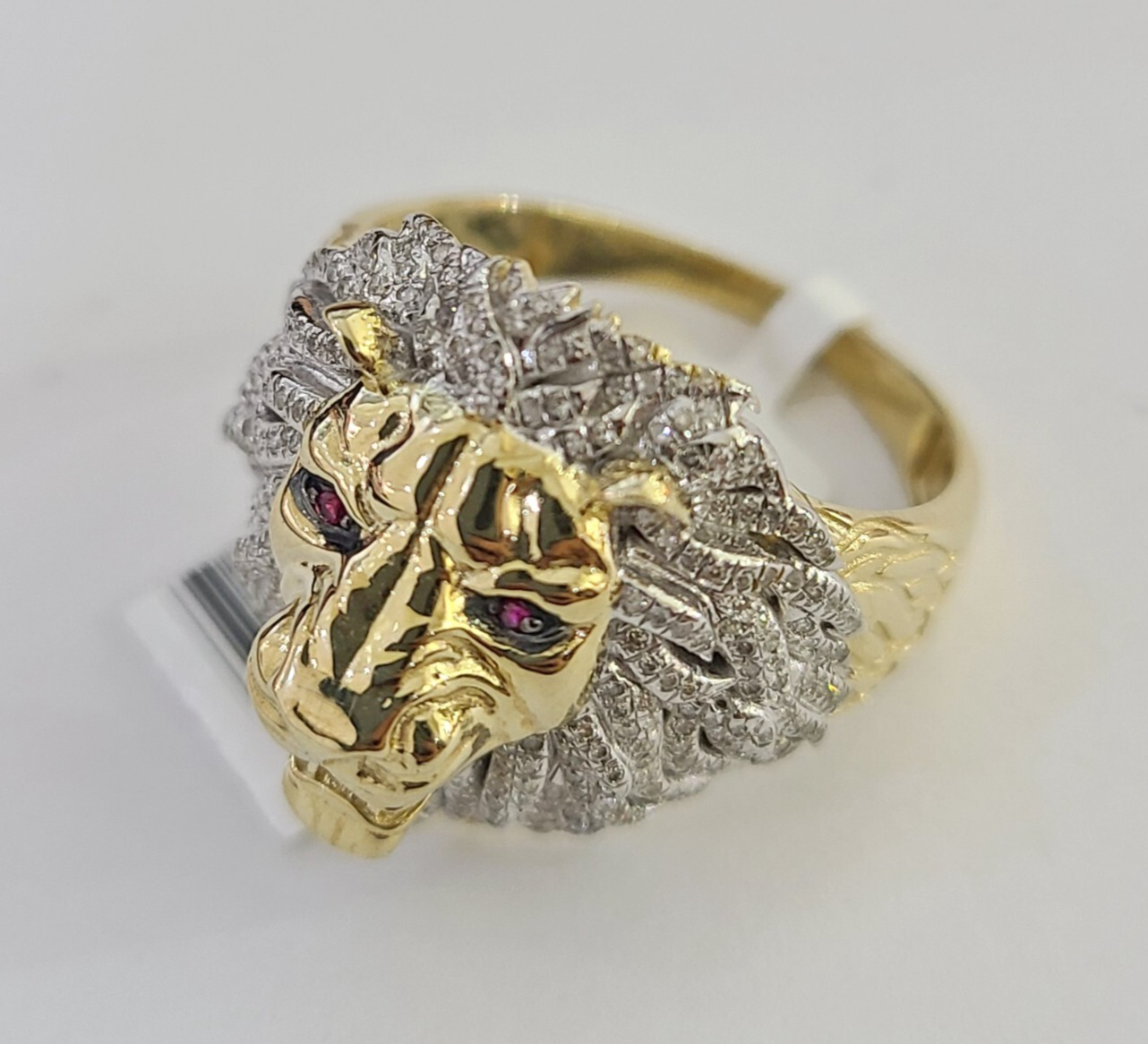 Real 10k Diamond Ring Roaring Lion Men 10kt Yellow Gold Casual Ring Size 6 7 8 9 10 11 & 12