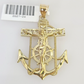 10k Yellow Gold Charm Jesus Anchor Pendant Real 10 KT Jesus crucifix