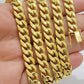 Real 10k Gold Chain Necklace Miami Cuban Link 18"-28" Inch 8mm Box Lock 10kt Men