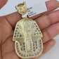 10k Yellow Gold Rope Chain Pharaoh Charm Pendant 18-30''Inch 8mm Necklace