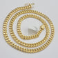 Real 10k Yellow Gold Chain necklace Miami Cuban Link 7mm 20" 22" 24 Inch 10KT