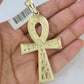 10k Yellow Gold Rope Chain Jesus Cross Charm Pendant 18-30'' Inch 8mm  Necklace