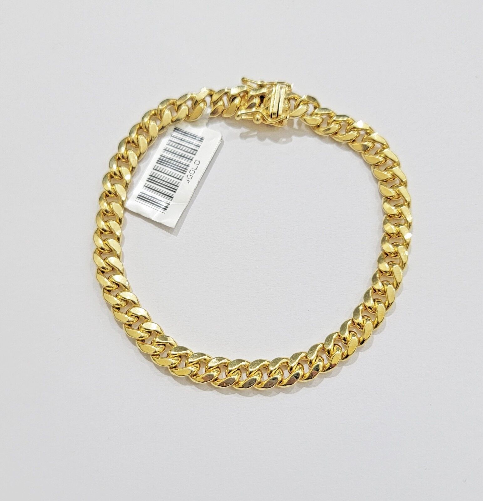 REAL 14k Gold Bracelet Miami Cuban Link 6mm 9 Inch For Mens, Box clasp , 10KT