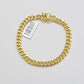 REAL 14k Gold Bracelet Miami Cuban Link 6mm 9 Inch For Mens, Box clasp , 10KT